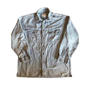 Vintage 90’s Levi’s Herringbone Faded Denim Large Button Up Shirt